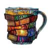 3D Book-Shaped Coffee Mug with Spoon Hand-Painted Book Mug Retro Novel Inspired Mug Hot Cold Brews Cup Gifts for Book Lovers Office