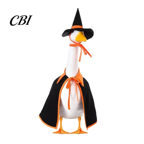 Christmas Porch Goose Outfit Halloween Ghost Outfit, Apparel, Festive Costume Outdoor Holiday Decor for 23 Inch Statue, Garden Yard Lawn Decoration