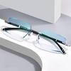 Blue Ray Blocking Anti-Blue Light Reading Glasses Rimless Cut Edge Eye Protection Hyperopia Glasses Vintage Luxury