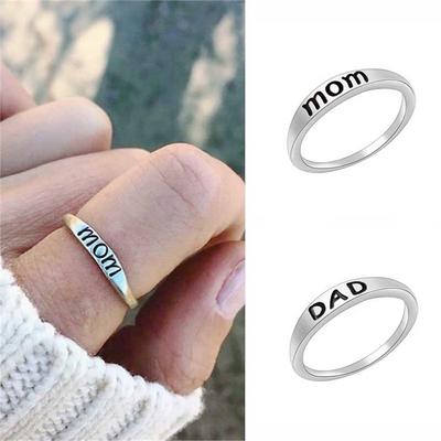 Ring DAD MOM Lettering Simple Retro Index Finger Jewelry 1pc