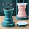 Portable Silicone Foldable Mug with Lanyard Heat-resistant Telescopic Mini Cup Lid Storage Travel Business Trip Outdoor Gargle