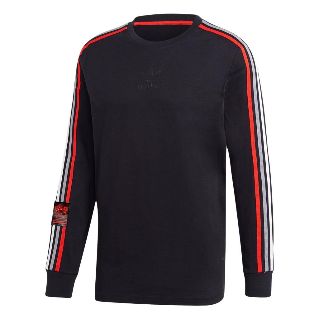 Adidas Originals Chile 20 Striped Soft Crew Neck Long Sleeve T-Shirt Men Tops Black GJ6774