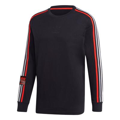 Originals Chile 20 Striped Soft Crew Neck Long Sleeve T-Shirt Men Tops Black GJ6774