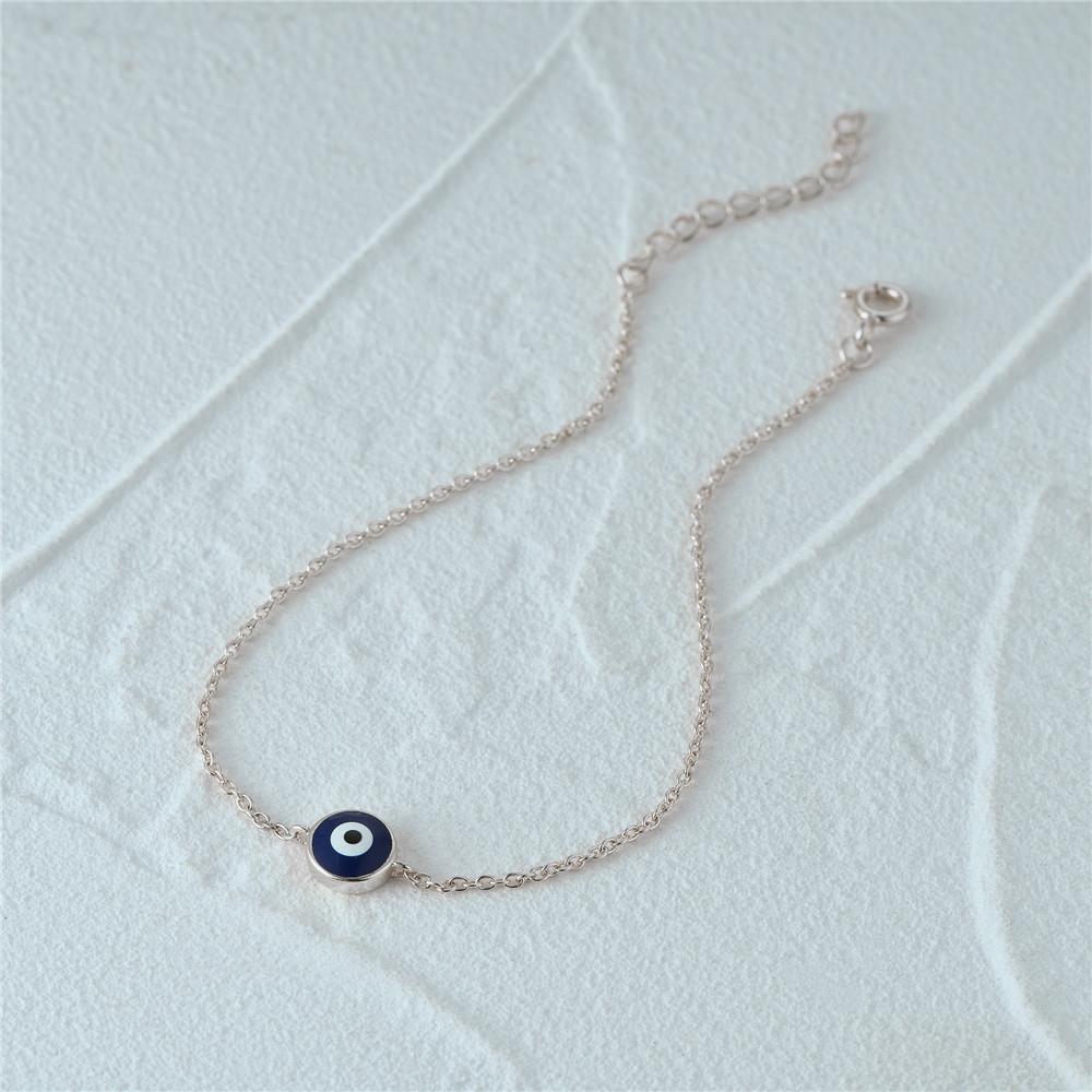 Aide 925 Silver Enamel Evil Eye Charm Bracelet For Women Minimalist Luxury Jewelry Adjustable Gold Chain Wedding Party