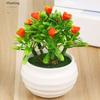New 6 Colors Artificial Potted Plant 8*11cm Plastic Bonsai Flowers Pot Simulated Tree Ornaments