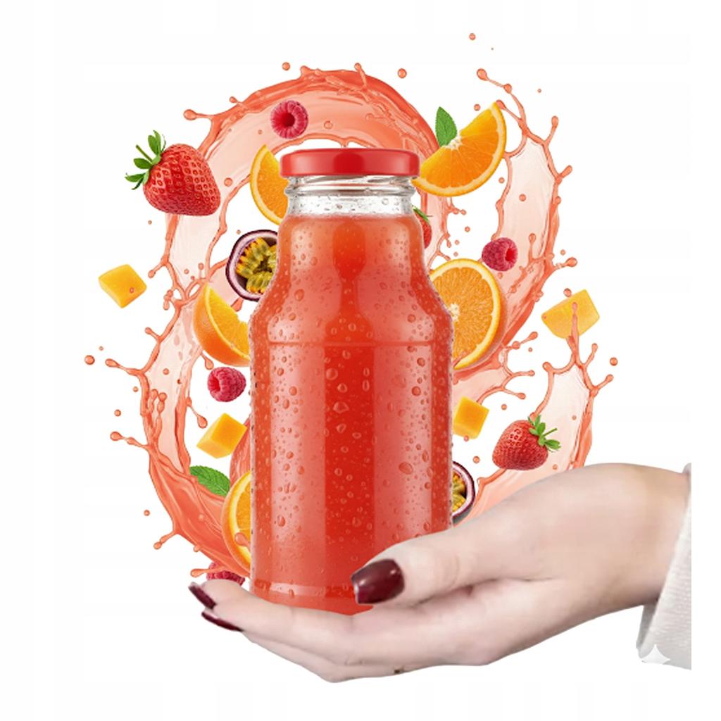 100X Butelki Na Sok Kubuś 330Ml + Wieczko Butelka Szklana Na Soczek Syrop