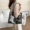 Women's Transparent Jelly Tote Bag - 2024 Summer Edition, Large Capacity, Mother-Child, Letter Print, Fashionable Beach Accessory