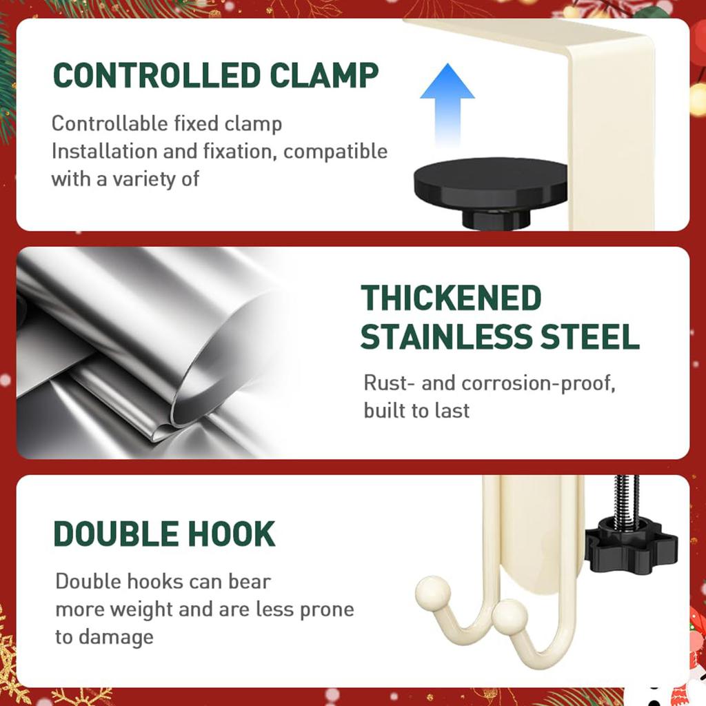 1/2PCS Adjustable Hook 2 In 1 Desk Backpack Hook No-Drill Clip Stocking Mantles Hanger Multifunction Table Hook For Storage