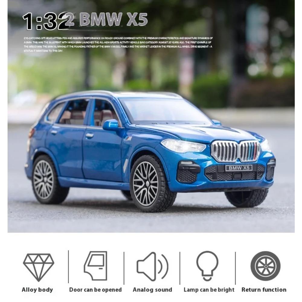 1/32 BMW X5 SUV Legierungsauto Druckgussmodell Simulation Sound & Licht Pull-Back Spielzeug Sammlung Dekorative Geschenk Jungen Hausdekoration