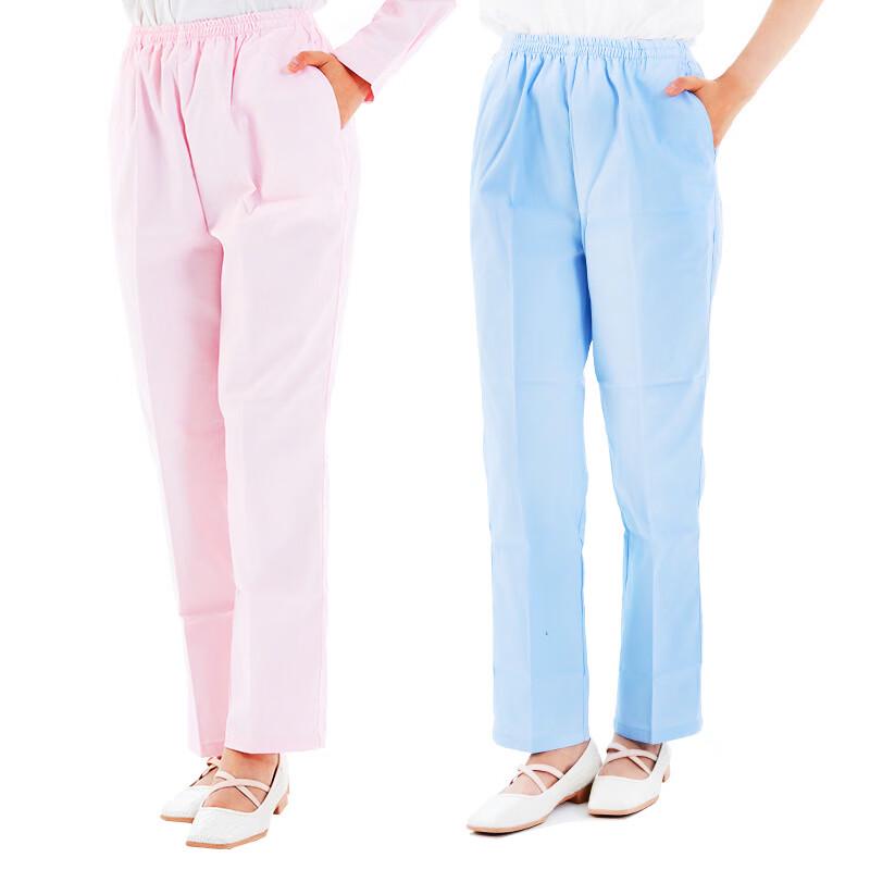 Women's White Elastic Waist Medical Scrub Pants J402