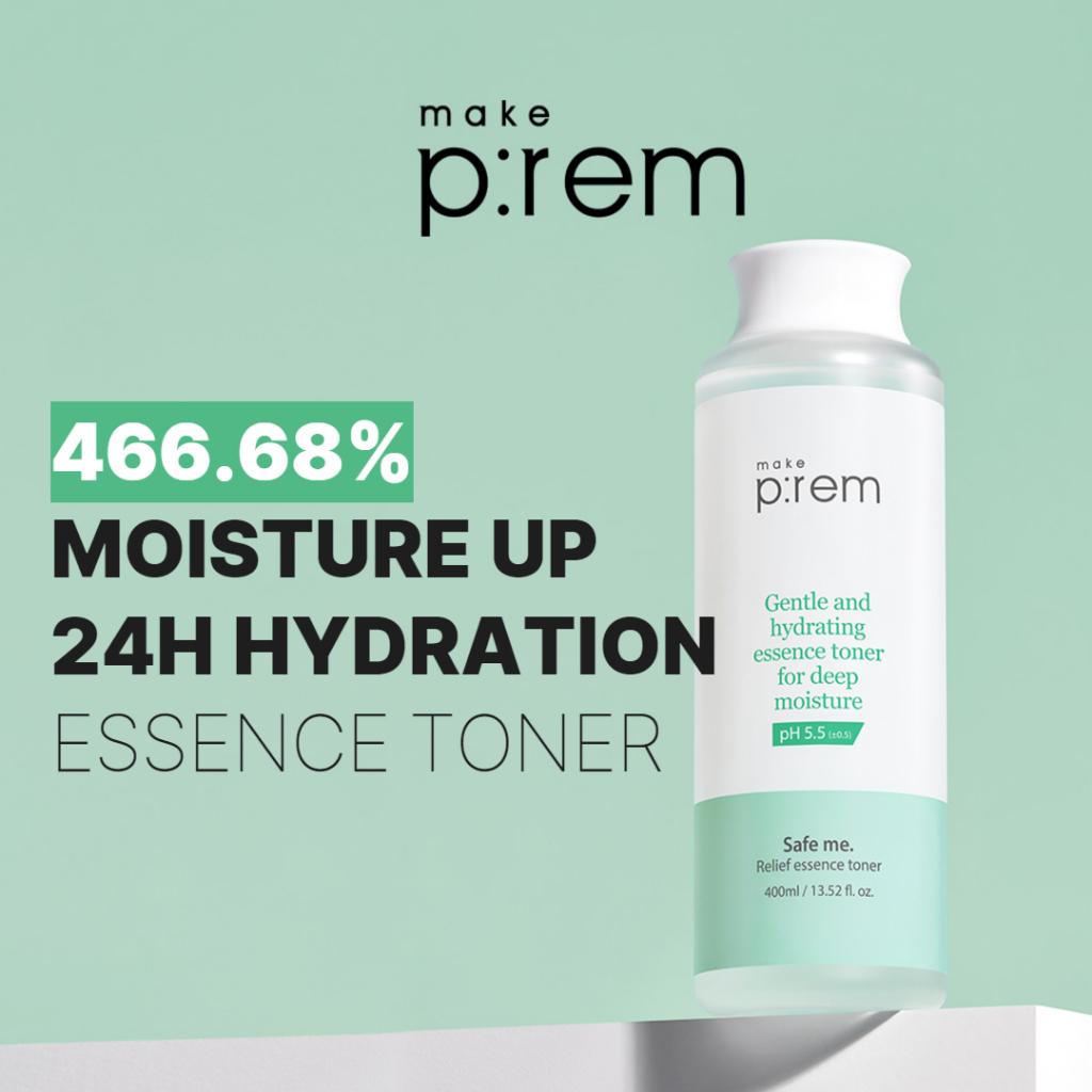 MAKE P:REM Safe Me. Relief Essence Toner 400mL, Vegan, Skin-strengthening, Moisturizing, Korean Cosmetics, Kbeauty