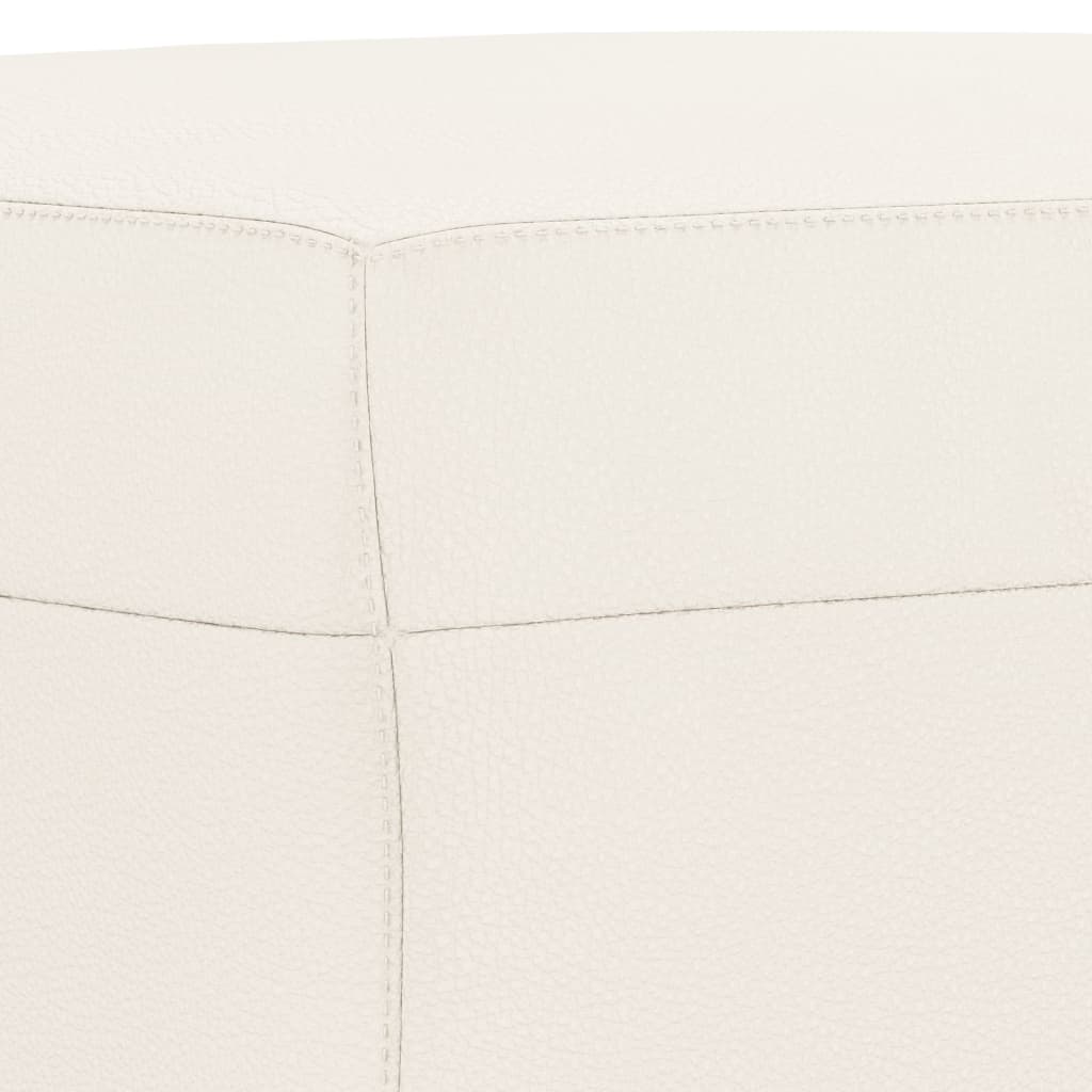 Cream Colored Bench 70 X 35 X 41 Cm Faux Leather