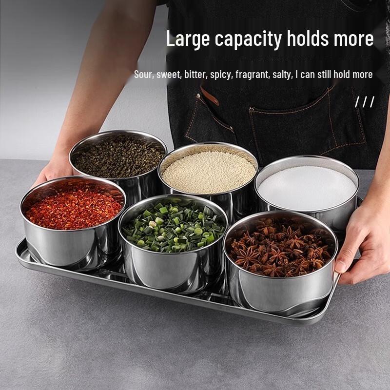 Stainless Steel Divided Seasoning Container