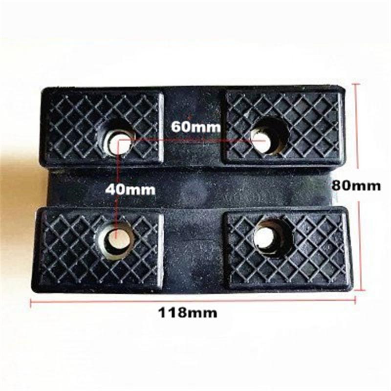 4Pcs Heavy Duty Black Rectangle 118X80Mm Car Rubber Arm Pads Lift Accessories Pad Hold Up To Sharp Sub-Frames And Pinch Weld Points Thick Durable