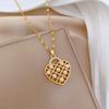 Empty Love Pearl Light Luxury Temperament Gorgeous Full Diamond Necklace Female Versatile Collarbone Chain Titanium Steel Chain