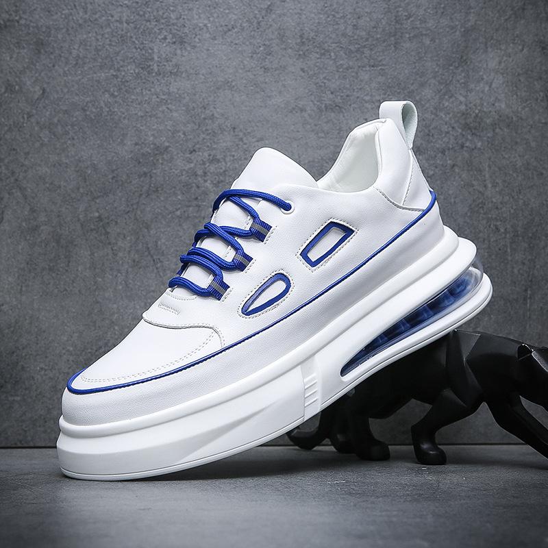 High-top Men's Shoes Autumn and Winter New Trendy Men's Shoes Thick-soled Air Cushion White Shoes Sports and Leisure Board Shoes Versatile Trendy Shoe