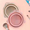 3-in-1 Silicone Cleansing Station - Foldable Makeup Brush & Powder Puff Washer with Massage Nodes, Portable Travel Beauty Tool