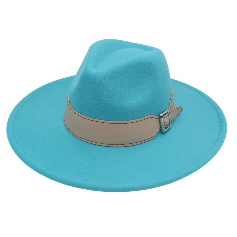 Men'S And Women'S Enlarged Brim, Wide Belt Buckle Top Hat, Jazz Hat, Trendy Hat