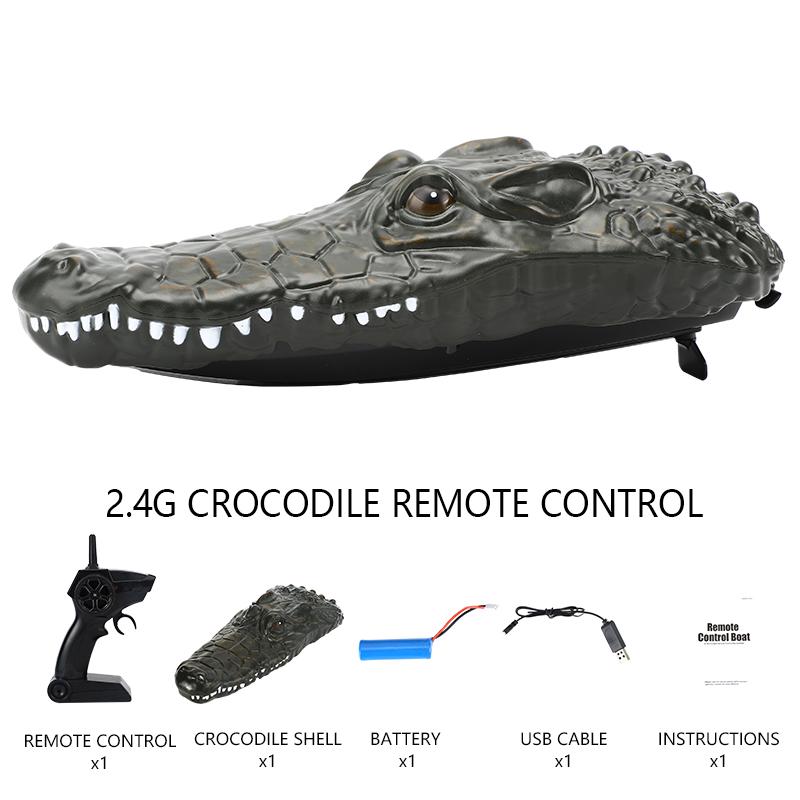 Non-Toxic Rc Boat Remote Control Toy Animal Floating Crocodile Boat Radio Controlled Speedboat Outdoor Game Children Toys For Kid Children Gfit