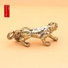 Lucky Tiger Brass Keychain Pendant: Retro Chinese-Style Car Ornament for Good Fortune