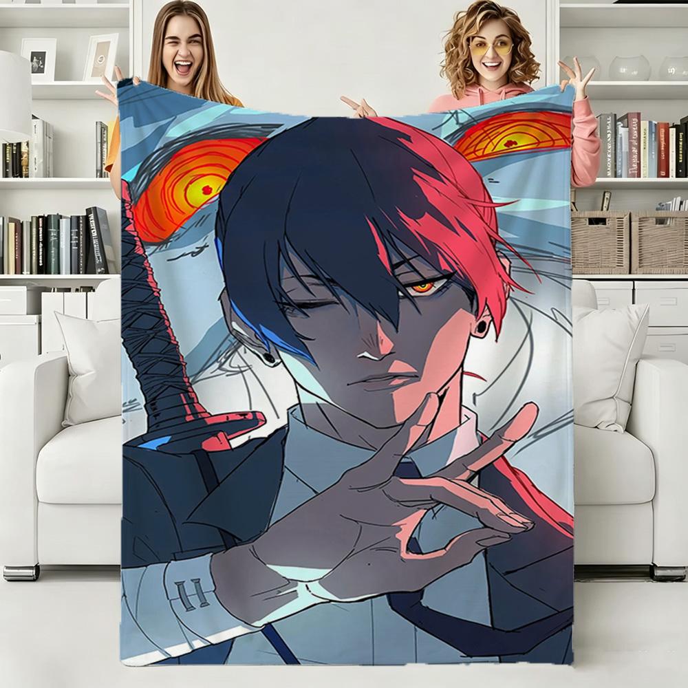 Cute Girl C-Chainsaw-Man Japanese Anime Soft Warm Flannel Blanket Art For Bedroom Wall Living Room Decor Bed Picnic Office Gift