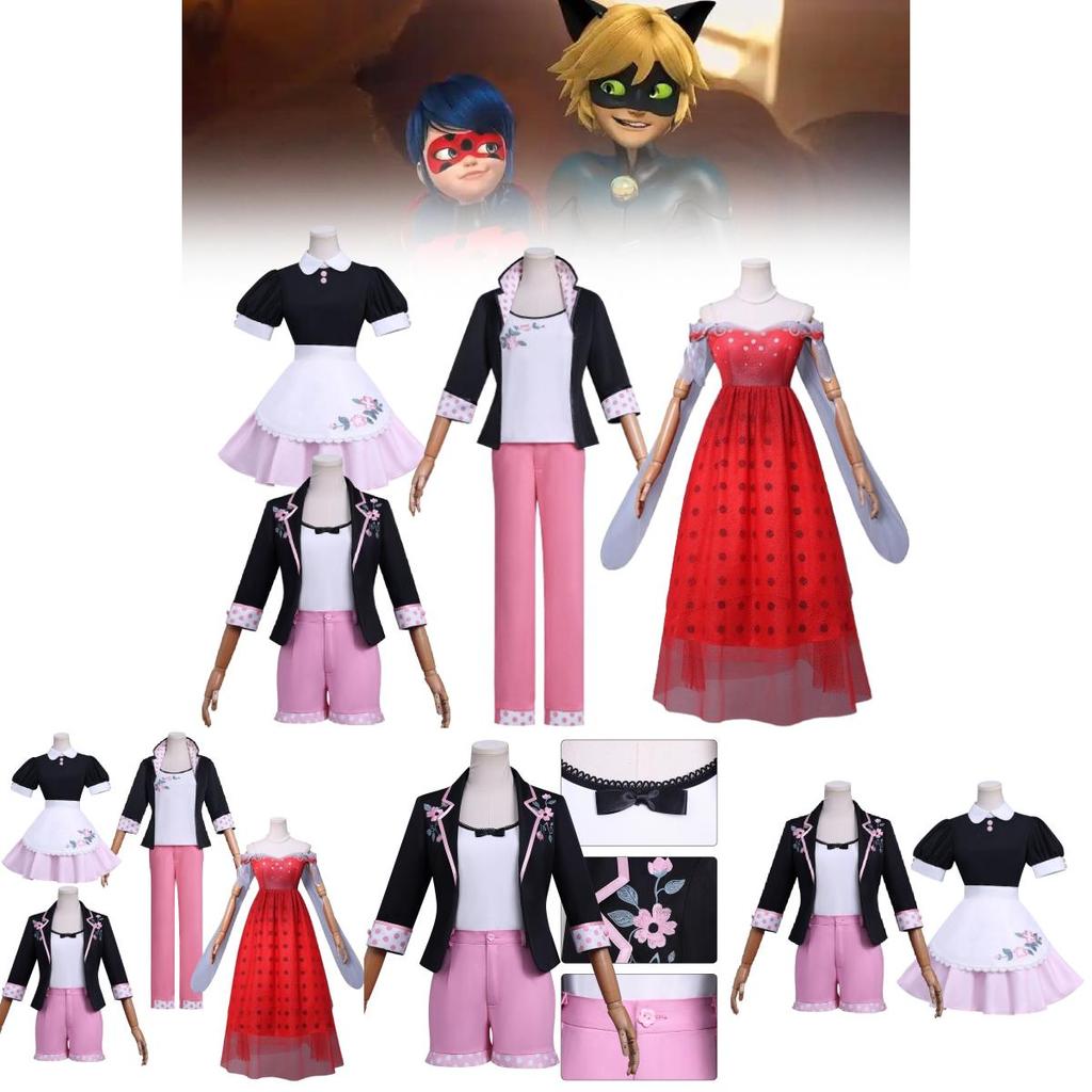 Miraculous Ladybug Cosplay Costume For Girls With Satin And Cotton Fabric For Anime Conventions