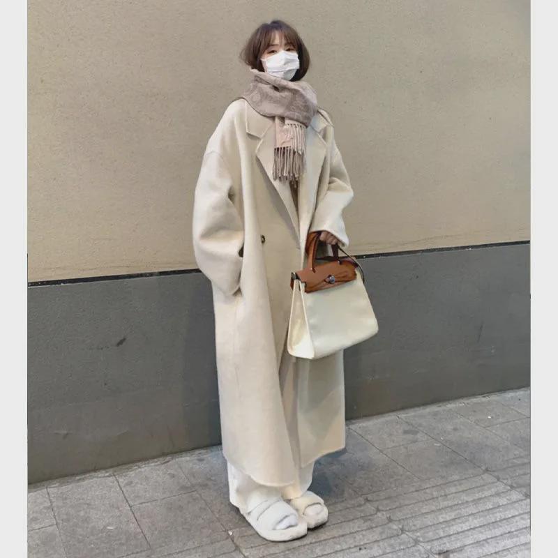 Petite Woolen Coat for Women - 2025 Autumn/Winter, Hepburn & Korean Style (350g)