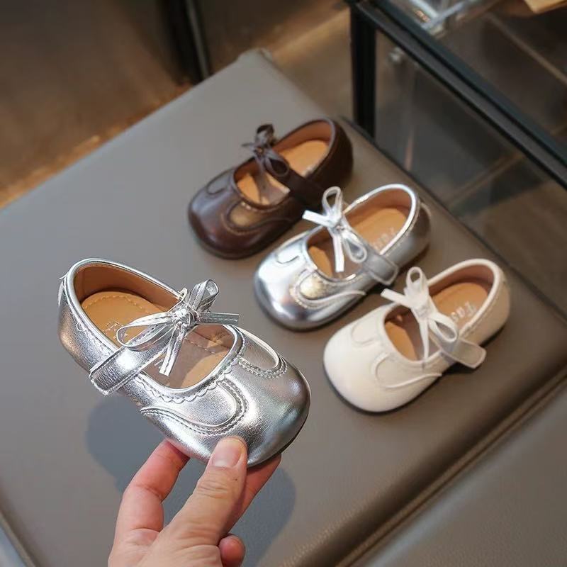 Baby Girl Small Leather Shoes 2025 Autumn New Baby Children Soft Sole Non-slip Toddler Shoes Girls Shallow Mouth Single Shoes