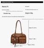 Trendy Cross-Border Large Capacity Retro Shoulder Bag: Autumn/Winter Textured Versatile Commuter Pillow Handbag