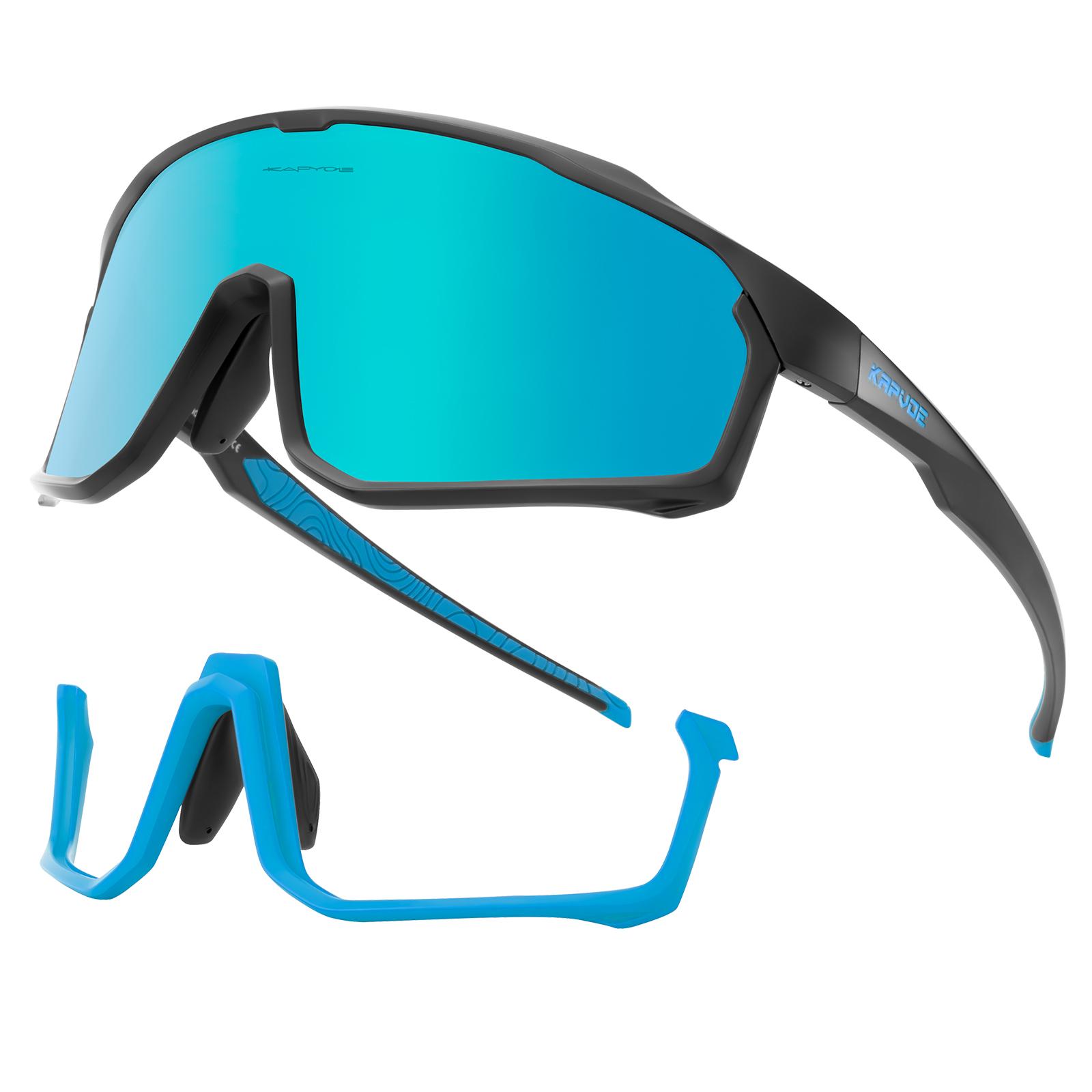 

Kapvoe Cycling Sunglasses Cycling Eyeglasses UV400 MTB Bike Sports Outdoor Running Bicycle Driving Riding Eyewear Camping equipment 1LENS