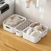 5pcs Stackable Storage Box Set Rectangular Plastic Organizer Containers Durable Reusable for Kitchen Bathroom Dorm Essentials