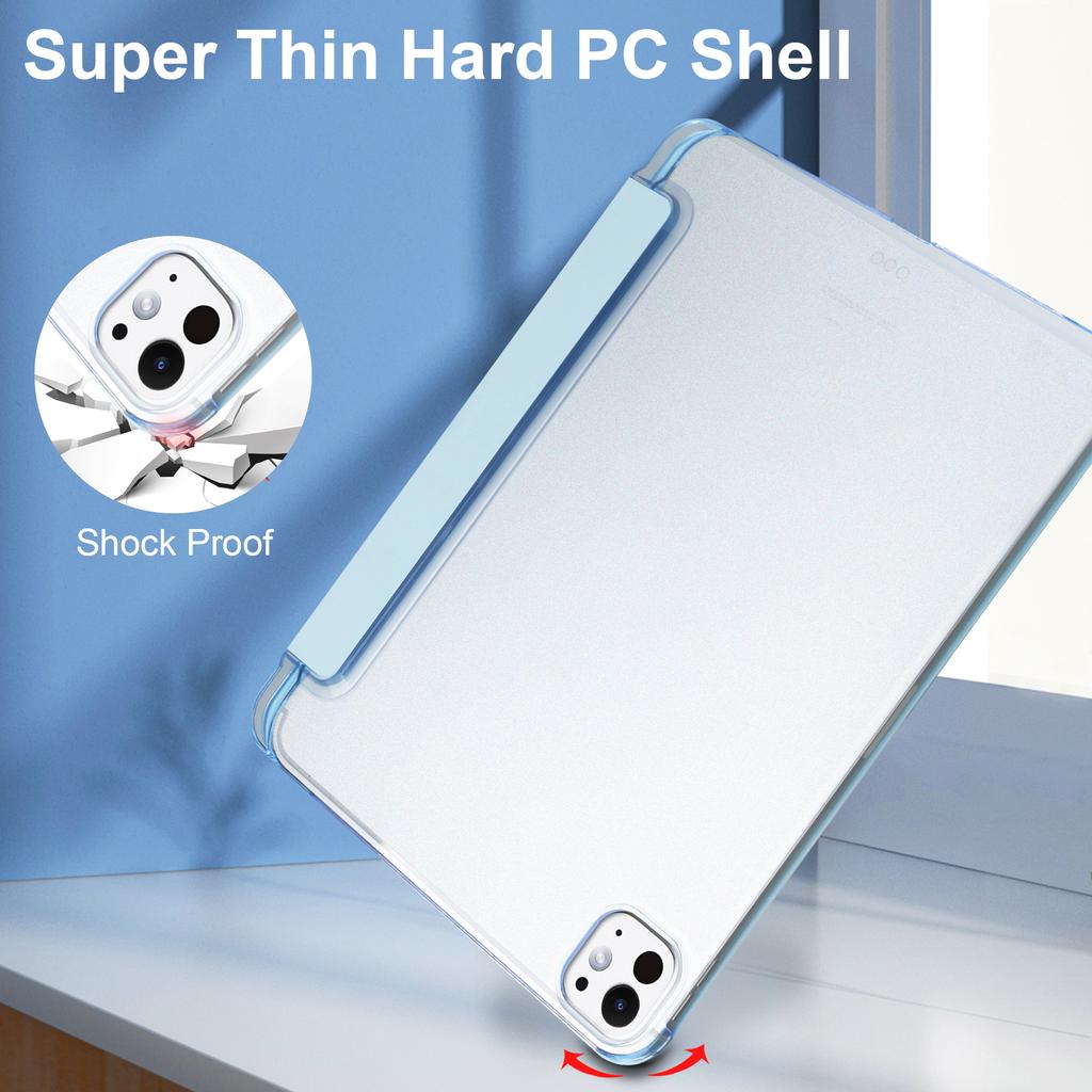 For iPad Pro 13 (2024) Stand Case PU Leather+PC Matte Back Tablet Case with Pen Slot