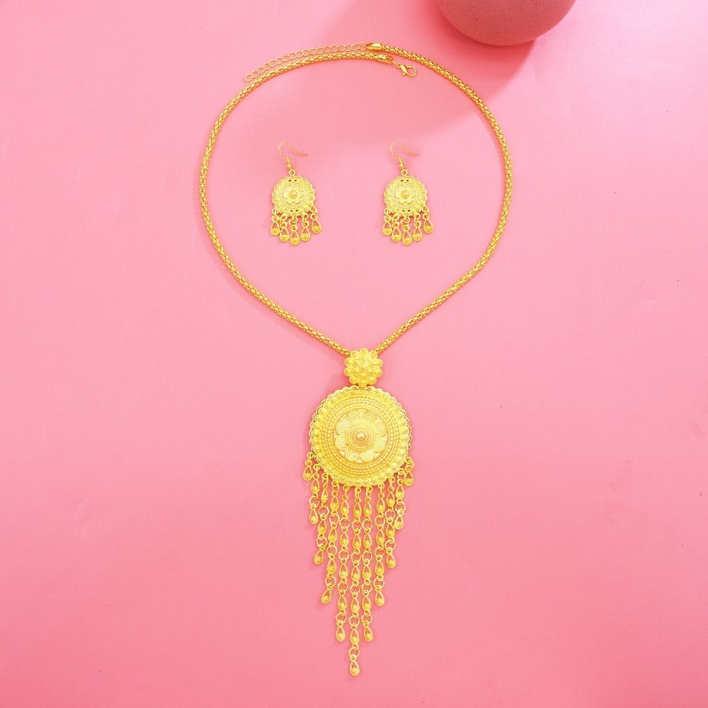 Thai Gold Plated Jewelry Set Zinc Zinc Alloy Women Jewelry Suit  Traditional Thai Clothing Accessories