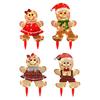 2 Pcs Christmas Gingerbread Man Yard Sign Lighted Gingerbread Boy And Girl Sign with Stake for Outdoor Lawn Patio Garden Decor