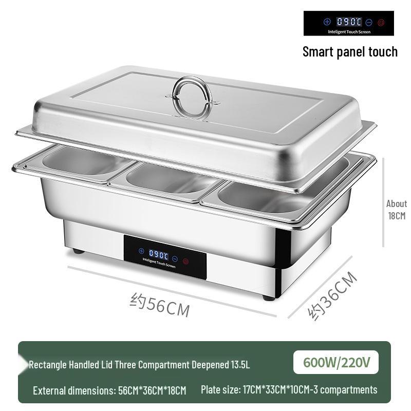 Stainless Steel Self-Serve Buffet Warmer with Transparent Flip-Top for Restaurants & Hotels