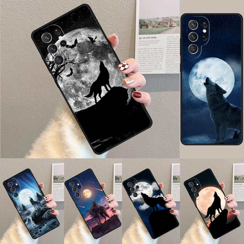 Mond heulender Wolf Muster Silikon Handyhülle Für Samsung Galaxy note 10 pro S26 S25 S24 S23 S22 S21 Plus S25Ultra Capa Cover