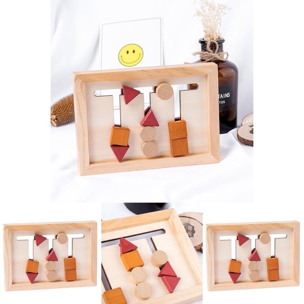 Wooden Shape Matching Game Board Children Puzzle Toy For Early Learning