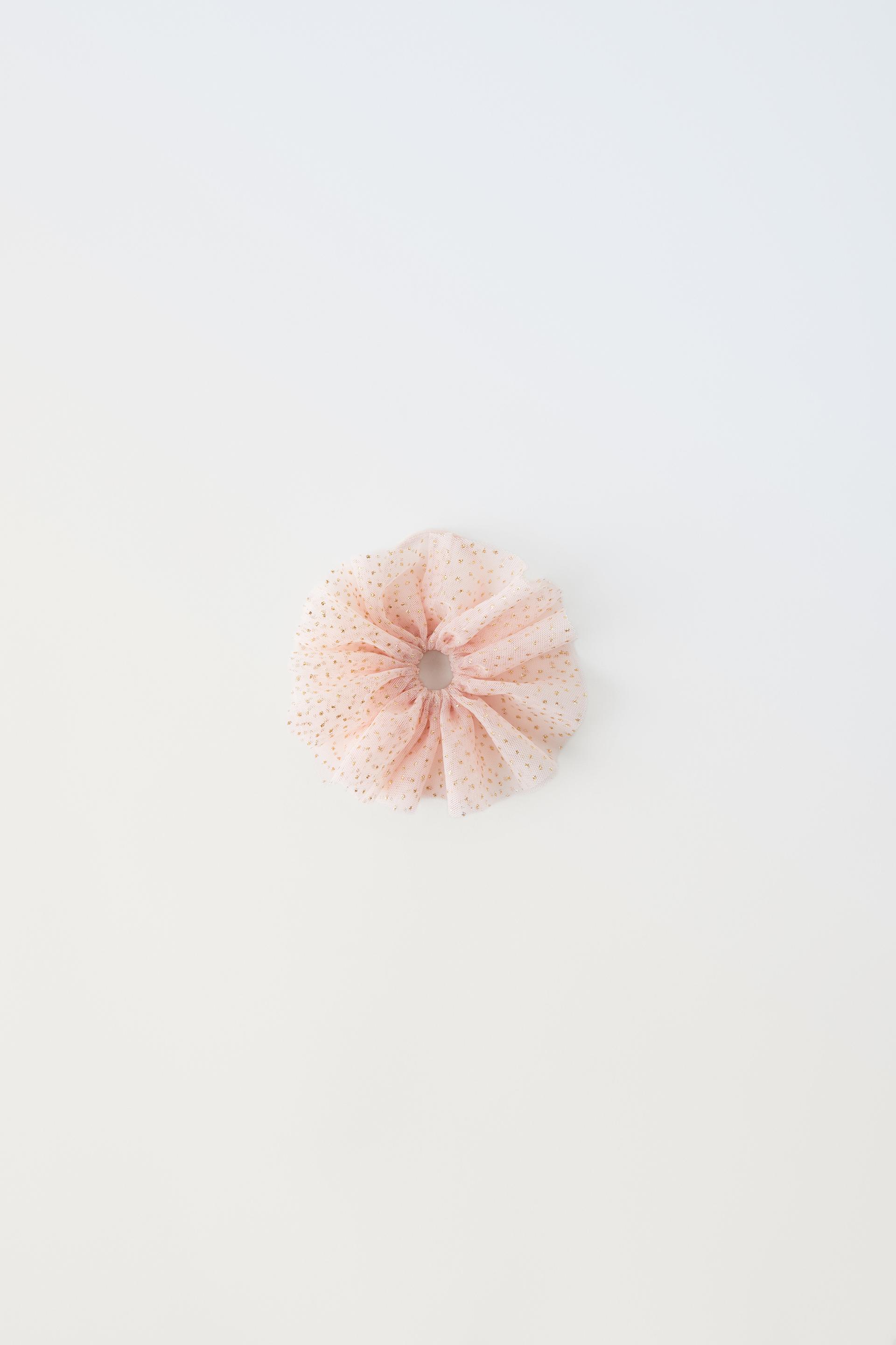 

Резинка для волос из тюля в золотой горошек