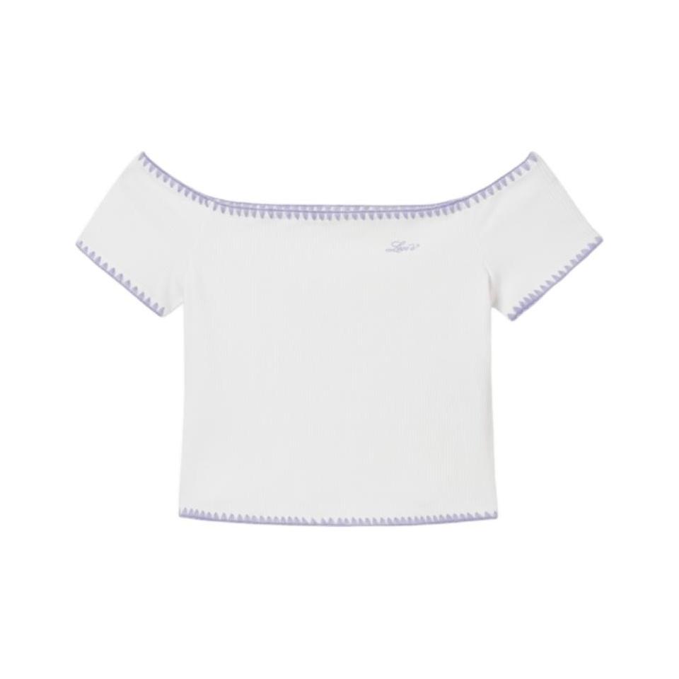 Levis Minimalist Color Block Slim Fit Knit Casual Short Sleeve T-Shirt Women Tops 003I1-0000