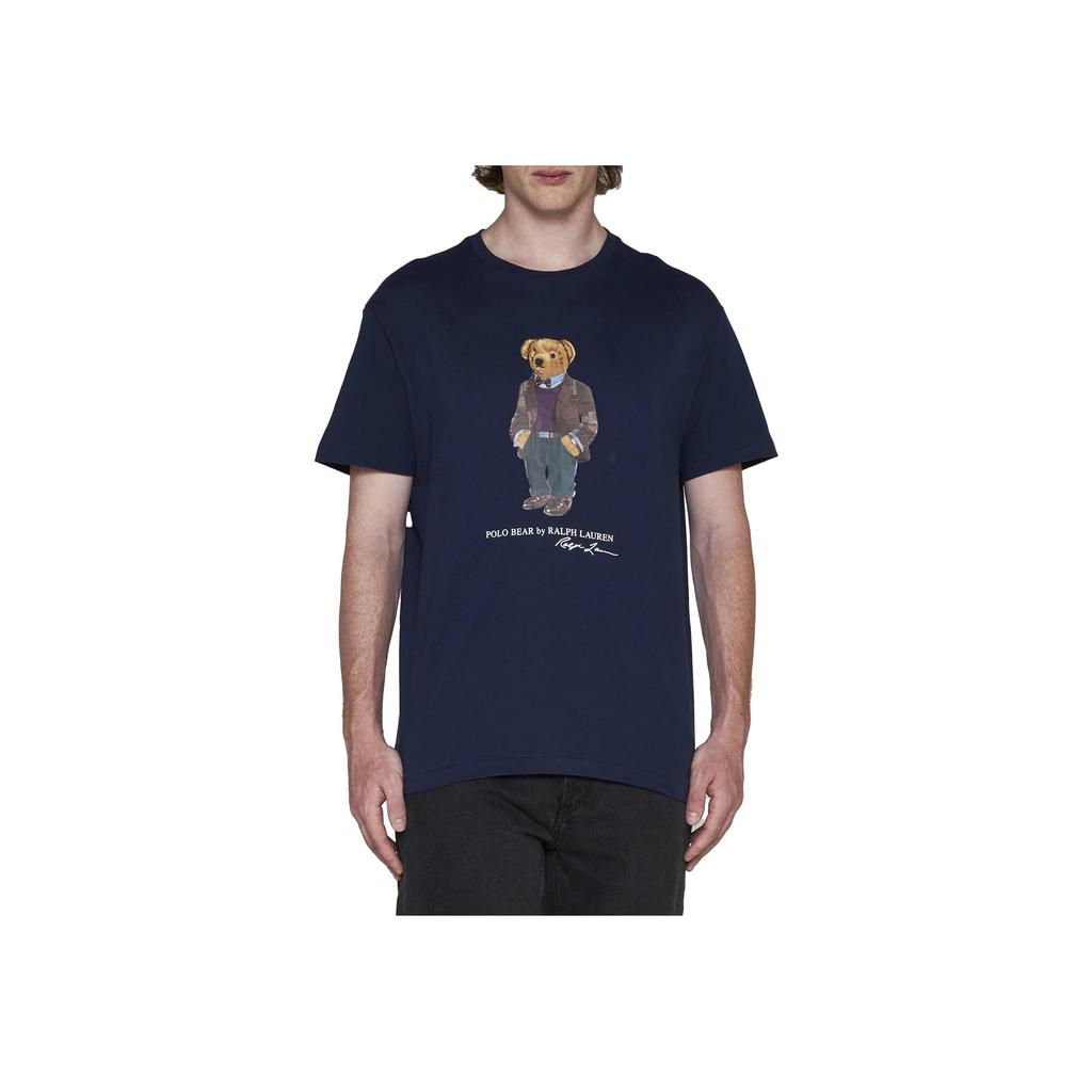 Polo Ralph Lauren Animal Print Pullover Crew Neck Short Sleeve T-Shirt Men T-shirts Navy-Blue 710854497-026