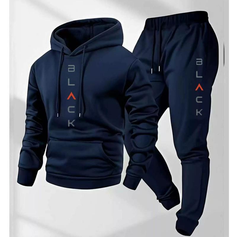 Herren Übergröße Lässiges Sportswear Set Kapuzenpullover Langarm Oberteil Lang Hosen Herbst Übergröße Amerikanischer Stil