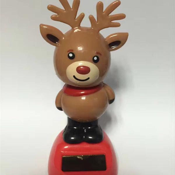 

New Christmas Series Swinging Solar Doll Car Ornament Creative Santa Claus Snowman Moose Solar Swinging Doll Desktop Decoration