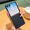 For Samsung Galaxy Z Flip 7 6 5 4 Black Foldable Litchi Texture Soft-Touch Fingerprint-Resistant Phone Case