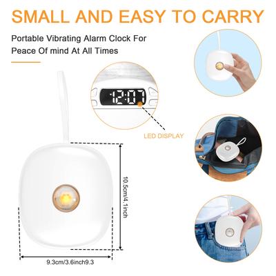 Vibration Alarm Clock with 2 Alarms Bed Shaker Alarm Clock Portable Travel Vibrating Digital Clocks for Students Heavy Sleepers