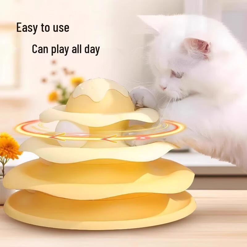 Interactive Three-Layer Cat Toy Turntable