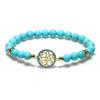 Turquoise Gemstone Bracelet Tree of Life Beaded Zircon Jewelry Men Women Natural Stone Wristband Stylish Accessory