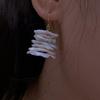 Natural Freshwater Pearl Earrings 14k Gold Sugar Paper Pipa Line Baroque Special-shaped Stud Earrings French Retro Ear Hooks