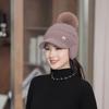 Ladies Thickened and Velvet Duck Tongue Knitted Wool Hat Winter Hats Baseball Autumn and Winter Ear Protection CapTo Keep Warm Beret