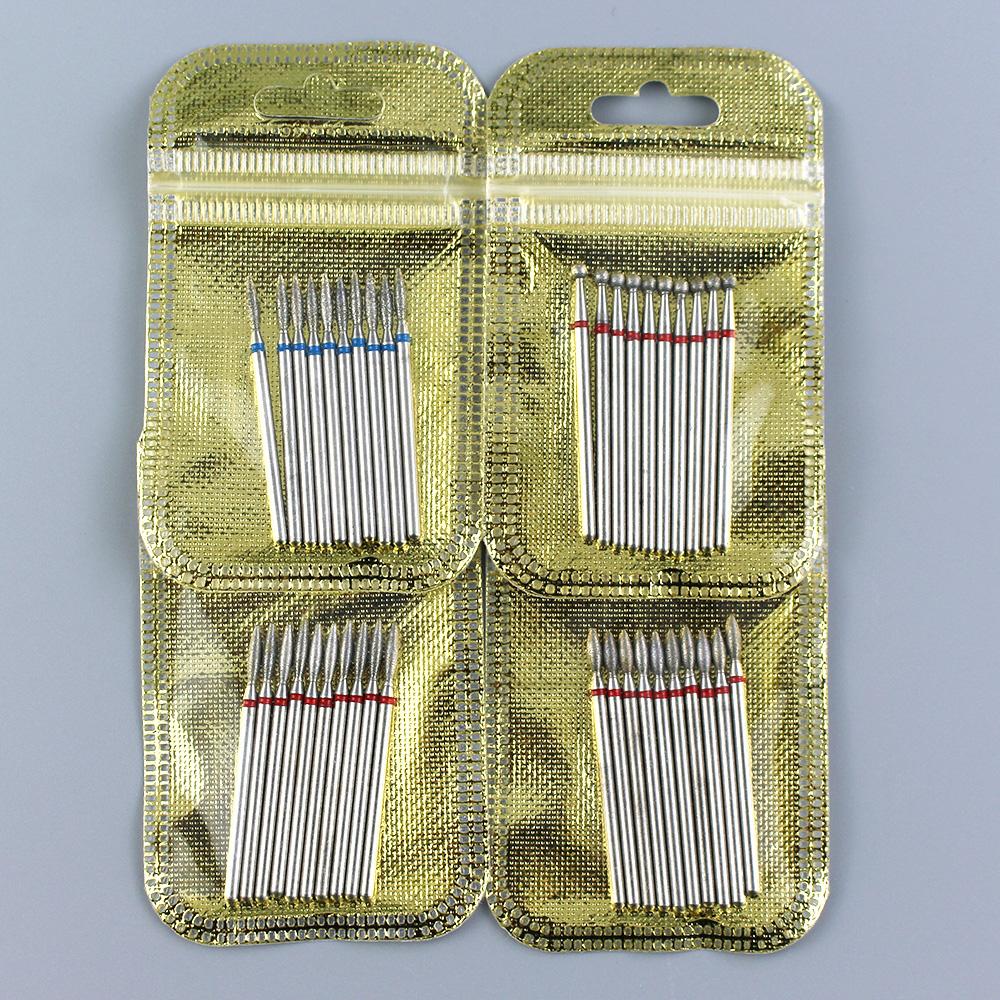 Set de burghie pentru unghii, freza cu diamant, 10 buc, accesoriu pentru manichiura, pedichiură, mașină electrică, perie pentru unghii, unelte pentru bavuri