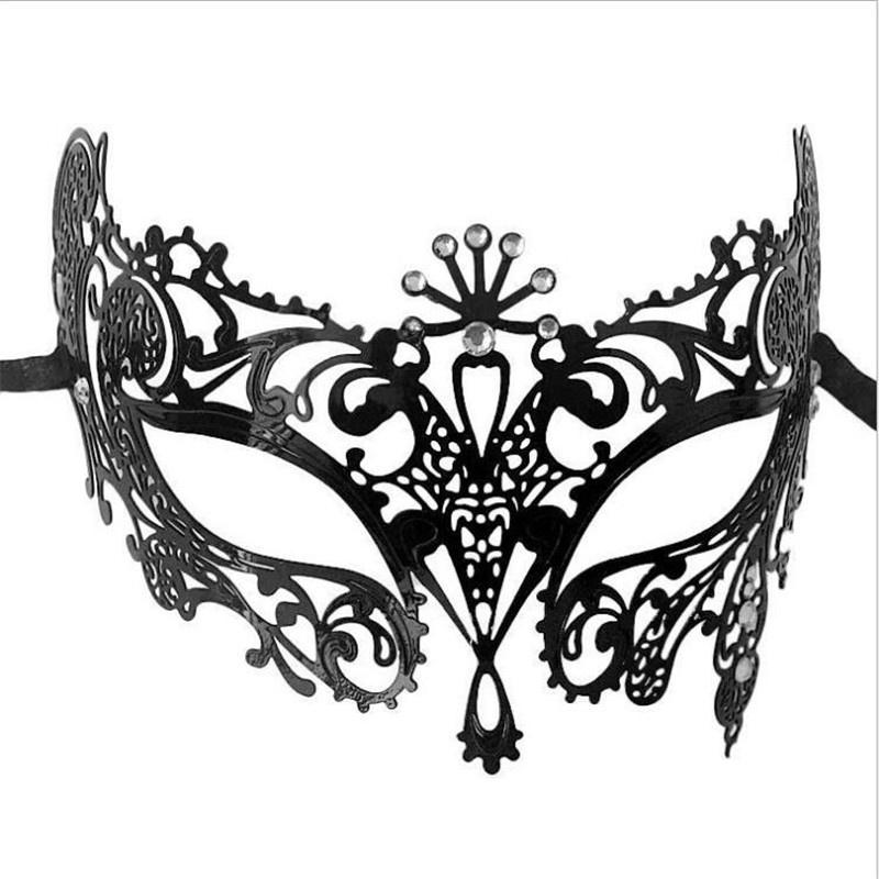 Halloween Costume Party Dress Princess Mask Venice Metal Rhinestone Half Face Mask